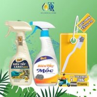 Combo Tẩy Cặn Canxi Nhà Tắm,Tẩy Vách Kính Vòi Sen Plus + Tẩy Mốc Quần Áo Tường Nhà Gioăng Cao Su Máy Giặt Dr.c [Tặng Cọ]