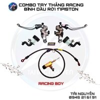 COMBO TAY THẮNG VÀ TAY CÔN RCB BÌNH DẦU RỜI 17mm XÁM TITAN (dây dầu Morin +ty côn+tay thắng và côn bình dầu rời).