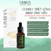 Combo tẩy triệt lông Bikini vĩnh viễn UMIHA tại nhà  Mỡ trăn triệt lông vĩnh viễn U Minh Hạ 10ml &amp; Kem tẩy lông UMIHA 65ml an toàn cho da nhạy cảm