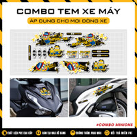 Combo Tem Dán Xe Máy Xe Điện Các Loại Mẫu Minions | Team Decal Hình Dán SH Vespa Raider Exciter Winner AirBlade ...