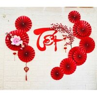 combo  tết trang trí . sét quạt trang trí góc tết