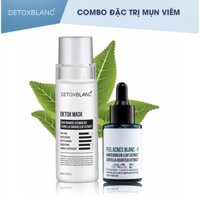 COMBO THẢI ĐỘC GIẢM MỤN VIÊM DETOX MASK & PEEL ACNES BLANC - H Detoxblanc