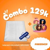 COMBO thảm ngủ văn phòng + gối U cute ( tặng túi đựng thảm)