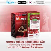 Combo Thăng Hạng Nhan Sắc Viên Uống Trắng Da Glutamax và Viên uống Nội Tiết Tố Nữ Welson For Women 2 x 60 Viên