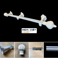 Combo Thanh Treo Rèm Lỗ Khoen Cao Cấp, Thanh Chia 2 + Set Phụ Kiện 6 chi tiết ( Tặng kèm ốc vít)