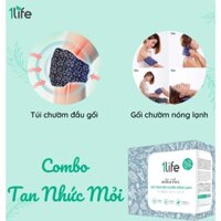 Combo Thảo Dược Tan Nhức Mỏi 1LIFE (Túi thảo mộc chườm đầu gối và Gối thảo mộc chườm nóng lạnh)