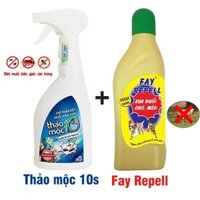 [Combo] Thảo mộc 10S & Fay Repell: Diệt côn trùng muỗi kiến gián... Sinh Học & xua đuổi chó mèo phóng uế trước nhà