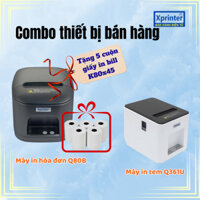 Combo thiết bị bán hàng, máy in bill + máy in tem nhãn, in tem trà sữa Kiotviet, Ipos,... từ điện thoại và máy tính