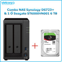 Combo Thiết bị lưu trữ NAS Synology D723 và 1 Ổ cứng Seagate ST6000VN001 6 TB - Hàng Chính Hãng