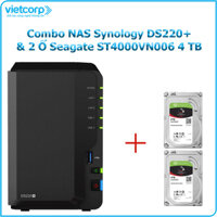 Combo Thiết bị lưu trữ NAS Synology DS220 và 2 Ổ cứng Seagate ST4000VN006 4 TB - Hàng Chính Hãng