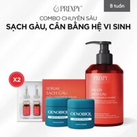 COMBO Thoát Gàu, Cân Bằng Hệ Vi Sinh Da Đầu PREXPY (8 tuần) Gồm 1 Dầu Gội 300ml + 2 Serum + 2 Hộp Viên Uống Mọc Tóc