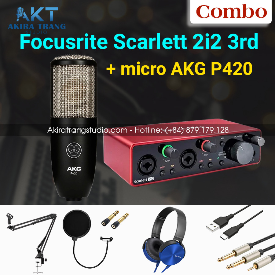 Bộ thu âm Focusrite 2i2 Gen3 + Micro AKG P420