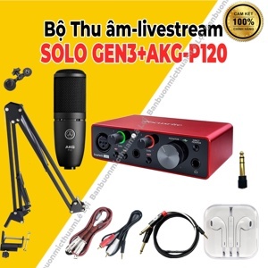 Bộ thu âm Focusrite Solo Gen 3 +  Micro AKG P120