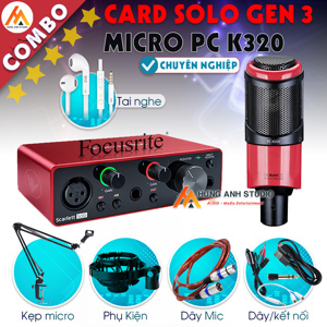 Bộ thu âm Focusrite Solo Gen 3 +  Micro Takstar PC K320