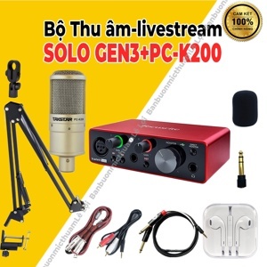 Bộ thu âm Focusrite Solo Gen 3 +  Micro Takstar PC K200