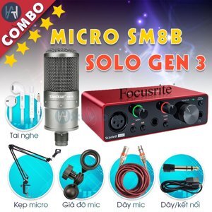 Bộ thu âm Focusrite Solo Gen 3 +  Micro Takstar SM8B
