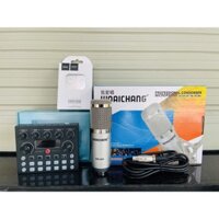 Combo thu âm karaoke livestream tiện lợi giá rẻ lắp đặt dễ dàng nhanh sound card k10 2022 micro BM 900 tặng tai nghe M1