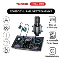 Combo Thu Âm Livestream Hát Karaoke Sound Card MX3, Micro Takstar, Tai Nghe Kiểm Âm TS-2300 Và Đầy Đủ Phụ Kiện