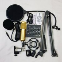 COMBO THU ÂM LIVESTREAM MÍC BM800 SOUND CARD V10 CHÂN KẸP MÀNG LỌC BH 6 THÁNG ĐỔI MỚI