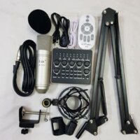 COMBO THU ÂM LIVESTREAM MÍC ISK AT 100 SOUND CARD V10 CHÂN KẸP BÀN  BH 6 THÁNG ĐỔI MỚI