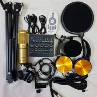 COMBO THU ÂM LIVESTREAM MÍC BM900 WOAICHANG, SOUND CARD V10 CHÂN MÀNG LỌC TẶNG KÈM TAI 450 BH 6 THÁNG ĐỔI MỚI