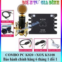 COMBO THU ÂM MICRO TAKSTAR k820 SOUND CARD XOX KS108  DÂY LIVE STREAM MA2