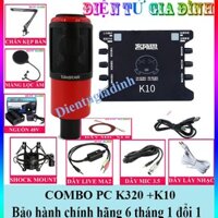 COMBO THU ÂM MICRO TAKSTAR k320 SOUND CARD XOX K10  DÂY LIVE STREAM MA2,kẹp bàn ,màng lọc