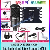 COMBO THU ÂM MICRO TAKSTAR SM8B SOUND CARD XOX K10  DÂY LIVE STREAM MA2,KẸP BÀN,MÀNG LỌC ÂM