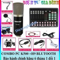 COMBO THU ÂM MICRO TAKSTAR k500 SOUND CARD h9  DÂY LIVE STREAM MA2 CHÂN KẸP MÀNG LỌC