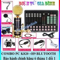 COMBO THU ÂM MICRO TAKSTAR k820 SOUND CARD H9  DÂY LIVE STREAM MA2, BH 6 tháng,chân kẹp,màng lọc