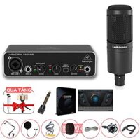 Combo thu âm sound card behringer UMC22 micro AT2020