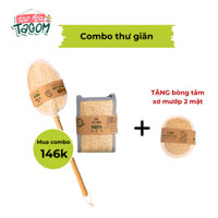 Combo thư giãn cây kỳ lưng và đai kỳ lưng xơ mướp, tẩy tế bào chết, thân thiện môi trường TẶNG xơ mướp tắm 2 mặt