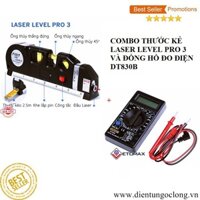 Combo Thước Laser Level Pro 3 Và Đồng Hồ Đo Điện DT830B