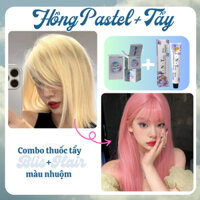 Combo Thuốc nhuộm tóc màu HỒNG PASTEL + Thuốc tẩy tóc | BlisHair