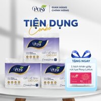 [COMBO TIỆN DỤNG] COMBO 18 cuộn khăn GVS 4 lớp cao cấp Posy mềm mịn tặng kèm 1 gói Posy Lotus 300 tờ 3 lớp