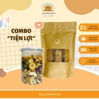 [COMBO TIỆN LỢI] Combo Bánh Ăn Vặt Thanh Gạo Lứt Chà Bông Goutee Food Túi 100G + Ngũ Cốc Giàu Hạt Dinh Dưỡng Granola