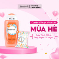 Combo Tiện Lợi Mùa Hè Cho Chị em Phụ Nữ Thơm Mát Suốt Ngày Dài ( DDVS Daily 250ml + Khăn Ướt 10 tờ/gói)