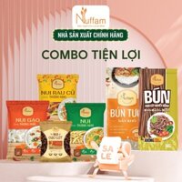 (Combo Tiện Lợi) Nui Ống Dài Vàng, Nui Gạo Lứt, Nui Rau Quả, Nui Gạo, Bún Tươi Sấy Khô, Bún Gạo Lứt Huyết Rồng