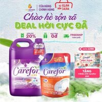 Combo tiện lợi Nước giặt xả đậm đặc thơm lâu Carefor 5L+ Nước rửa chén Carefor 3,6