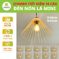 [Combo Tiết Kiệm 10 Cái] Đèn Mây Tre Thả Trần Simlaco Mẫu Nón Lá Mini