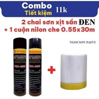 Combo tiết kiệm 2 chai sơn xịt tạo sần + 1 cuộn băng keo nilon che sơn 0.55mx30m
