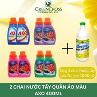 Combo Tiết kiệm 2 TẶNG 1 2 chai Nước tẩy đánh bay vết bẩn cứng đầu cho quần áo màu AXO 400ml - Hương Hoa Đào
