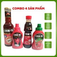 Combo tiết kiệm 4 sản phẩm Chinsu: Nước mắm, tương ớt, nước tương, tương cà