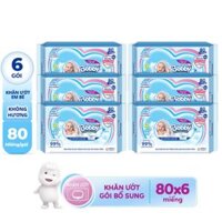 Combo Tiết Kiệm 6 Gói Khăn Ướt Bobby Care Bổ Sung 80 MiếngGói