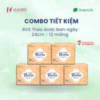 Combo tiết kiệm Băng vệ sinh UUcare Singapore Thảo dược ban ngày 24cm 12 miếng