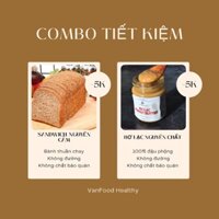 [COMBO tiết kiệm]- Bánh mì  nguyên cám & bơ lạc healthy VanFood-Bánh mì nguyên cám ăn kiêng không đường