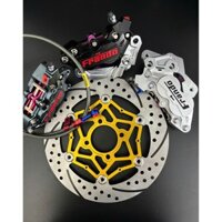 COMBO tiết kiệm  đĩa thắng trước frando mẫu mới V3  gồm( đĩa 260/267mm+heo pis+dây dầu+pát CNC) cao cấp thông dụng