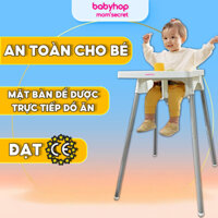 (COMBO TIẾT KIỆM) Ghế ăn dặm, bàn ăn cho bé Babyhop KÈM GÁC CHÂN điều chỉnh theo chiều dài chân bé, 2 size, nhựa an toàn