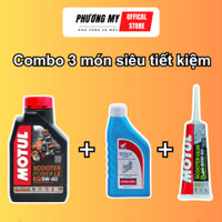 COMBO tiết kiệm nhớt xe tay ga MOTUL POWER LE + nhớt hộp số Motul 120ML + nhớt làm mát Honda 500ML