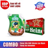 [Combo Tiết Kiệm] Thùng Sữa KUN Sôcôla Lúa Mạch + Thùng Bia Heineken